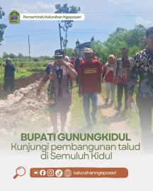 Bupati Gunungkidul Tinjau Pembangunan Talud di Padukuhan Semuluh Kidul